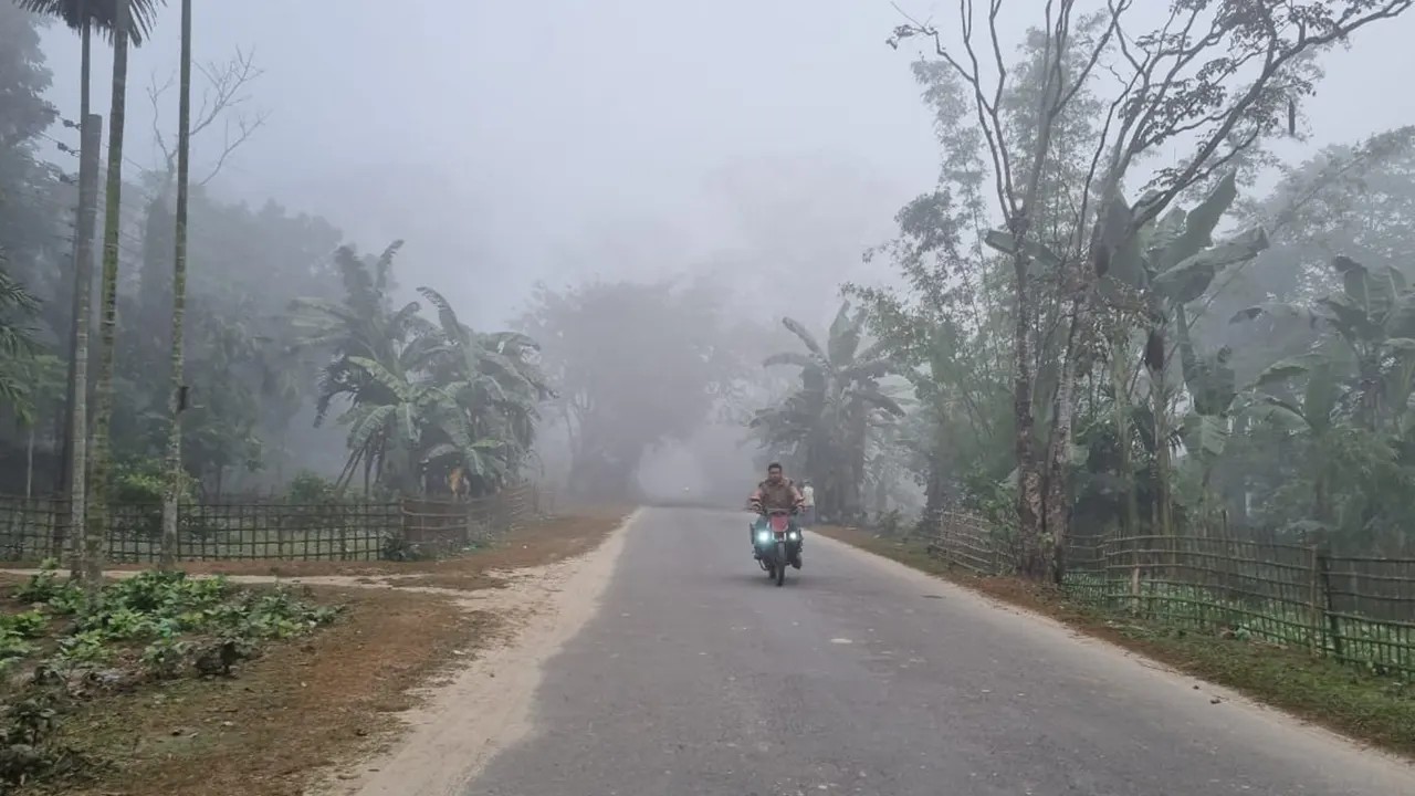 উত্তরে শীতের আমেজ, পঞ্চগড়ে ঘন কুয়াশা